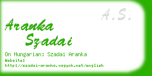 aranka szadai business card